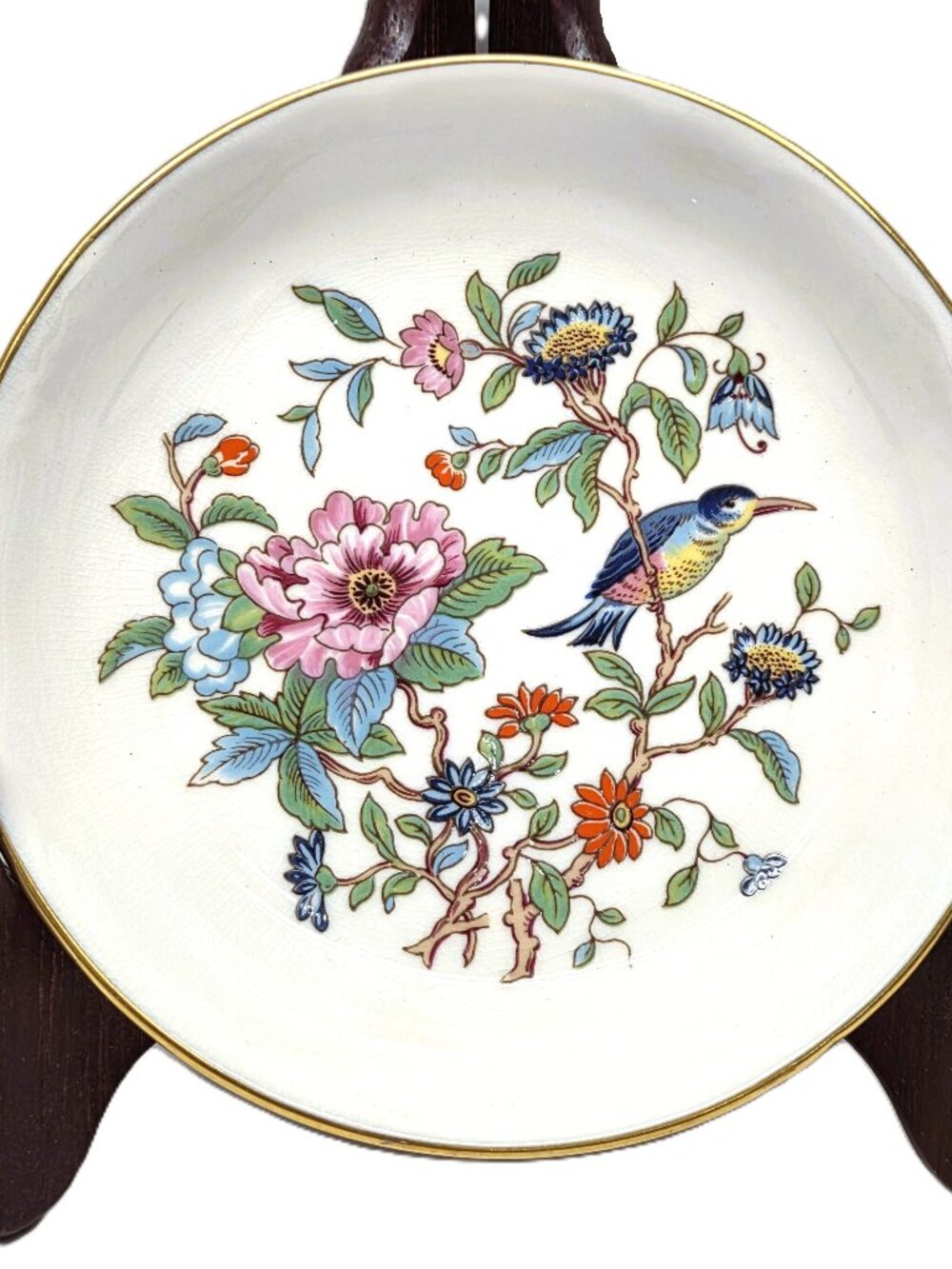Vintage Aynsley Pembroke Trinket Dish England Bone China Small Bird Flower Bowl